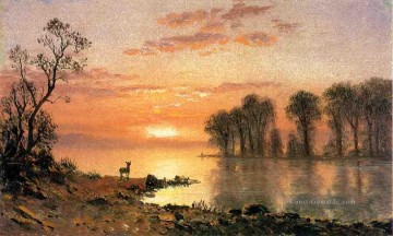  Albert Kunst - Sonnenuntergang Albert Bier Landschaft